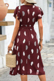Vacation feather Patchwork V Neck A Line Dresses