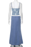 Sexy Solid Color Ruched Square Neck Sleeveless Two Pieces