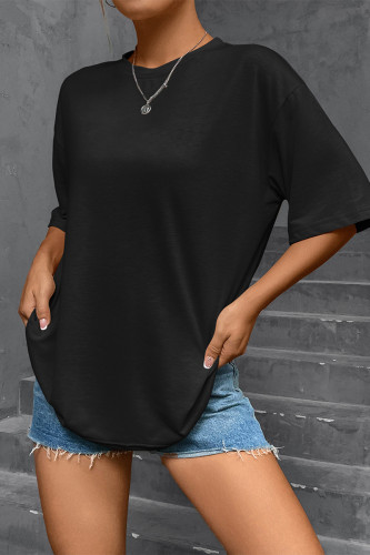 Casual Solid Color O Neck T-Shirts