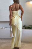 Sexy Solid Color Mesh U Neck Sling Dresses