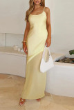 Sexy Solid Color Mesh U Neck Sling Dresses