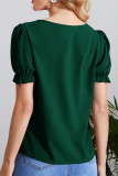 Casual Solid Color Hollow Out O Neck Tops