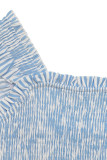 Casual Stripe Patchwork Flounce Contrast Square Neck A Line Dresses