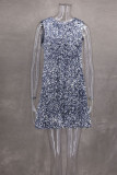 Celebrities Solid Color Sequins Bow Decor O Neck Sleeveless Dresses