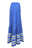 Boho Floral Print Contrast Loose High Waist Type A Full Print Bottoms