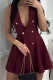 Sexy Solid Color Buttons Sleeveless Dresses
