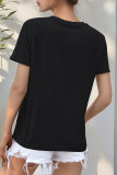Daily Cartoon Print Letters O Neck T-Shirts