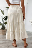 Elegant Solid Color Draw String Ruffle Loose High Waist Type A Solid Color Bottoms