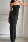 Sexy Solid Color Lace Hollow Out Square Neck Lace Dress Dresses