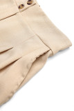 Casual Solid Color Buttons V Neck Sleeveless Two Pieces