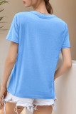 Daily Cartoon Print Letters O Neck T-Shirts
