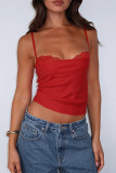 Sexy Solid Color Lace V Neck Tops