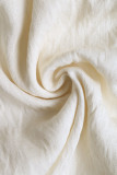 Elegant Solid Color Draw String Ruffle Loose High Waist Type A Solid Color Bottoms