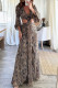 Sexy Vacation Floral Print Backless V Neck Long Dresses