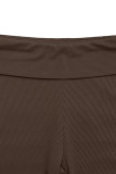 Casual Solid Color Off Shoulder Short Sleeve Two Pieces