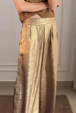 Casual Solid Color Pocket Ruched Loose High Waist Solid Color Bottoms