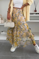 Casual Fruit Print Loose High Waist Type A Full Print Bottoms