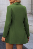 Casual Solid Color Pocket Buttons Turn-back Collar Outerwear