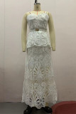 Elegant Flowers Lace V Neck Lace Dress Dresses