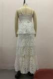 Elegant Flowers Lace V Neck Lace Dress Dresses