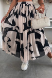 Casual Geometric Print Mesh Loose High Waist Type A Full Print Bottoms