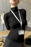 Daily Solid Color High Neck T-Shirts