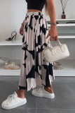 Casual Geometric Print Mesh Loose High Waist Type A Full Print Bottoms