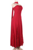 Sexy Solid Color Lace ribbon Strapless Strapless Dresses