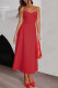 Sexy Solid Color Backless Strap Design V Neck Sling Dresses
