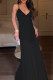 Sexy Solid Color Mesh V Neck Sling Dresses