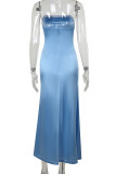 Sexy Solid Color Slit Ruched Strapless Evening Dresses