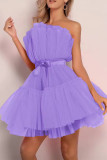 Sexy Solid Color Mesh Bow Decor Strapless Ball Gown Dresses