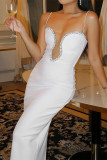 Sexy Solid Color Sequined Mesh Wrapped Skirt Dresses