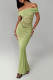 Sexy Solid Color Patchwork Off Shoulder Long Dresses