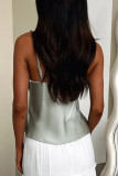 Sexy Solid Color Bow Decor Tops