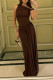 Vacation Solid Color Irregular Pleated Oblique Collar Long Dresses