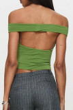 Sexy Solid Color Backless Irregular Off Shoulder Tops(Three ways to wear it)