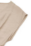 Casual Solid Color Buckle V Neck Loose Jumpsuits
