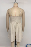 Daily Solid Color Pocket Square Neck Rompers