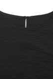 Casual Ripple Pocket Patchwork Contrast O Neck Sleeveless Two Pieces
