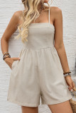 Daily Solid Color Pocket Square Neck Rompers