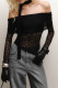 Sexy Solid Color Lace ribbon Off Shoulder Tops