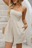 Daily Solid Color Pocket Square Neck Rompers