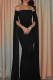 Sexy Solid Color Slit Strapless Evening Dresses
