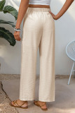 Casual Solid Color Draw String Texture Loose Straight Solid Color Bottoms