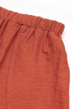 Casual Solid Color Lace Up V Neck Short Sleeve Two Pieces