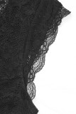 Sexy Solid Color Lace V Neck Skinny Bodysuits