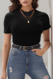Casual Solid Color Patchwork Half A Turtleneck Skinny Bodysuits
