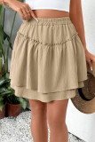 Vacation Solid Color Flounce Loose Type A Solid Color Bottoms