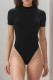 Casual Solid Color Patchwork Half A Turtleneck Skinny Bodysuits